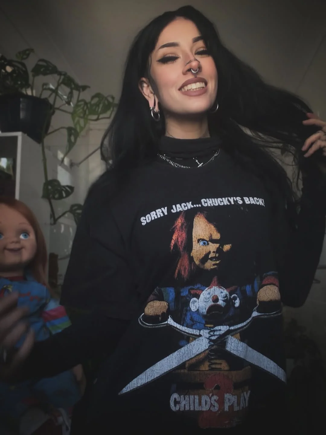 1990 Child's Play 2 Promo Rare Washed Black T-Shirt - Image 5