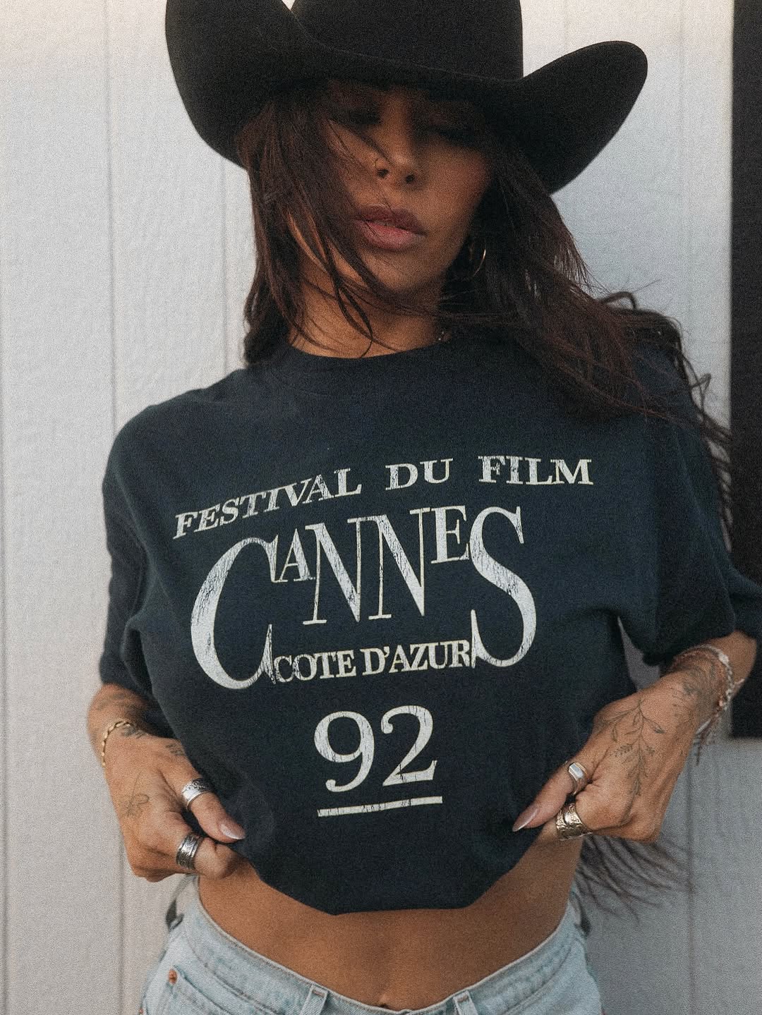 1992 Cannes Film Festival Promo Rare Washed Navy T-Shirt - Image 8