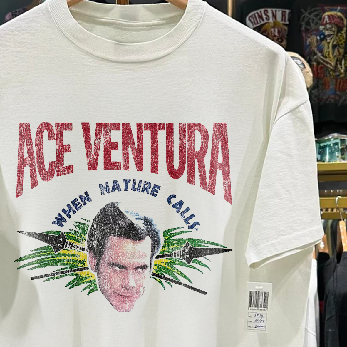 1994 Ace Ventura When Nature Calls Promo Rare Wahsed White T-Shirt - Image 2