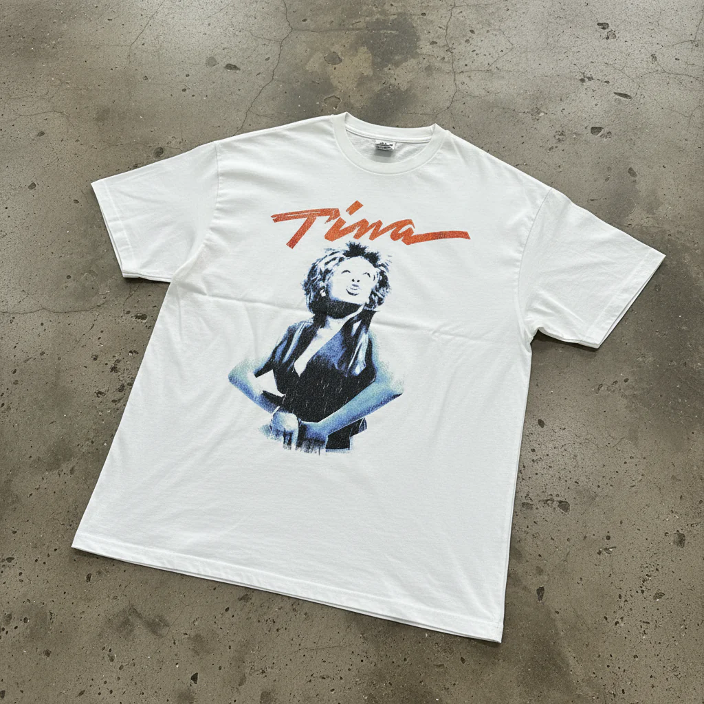 89 Simply The Best- Tina Vintage Washed White T-Shirt - Image 3