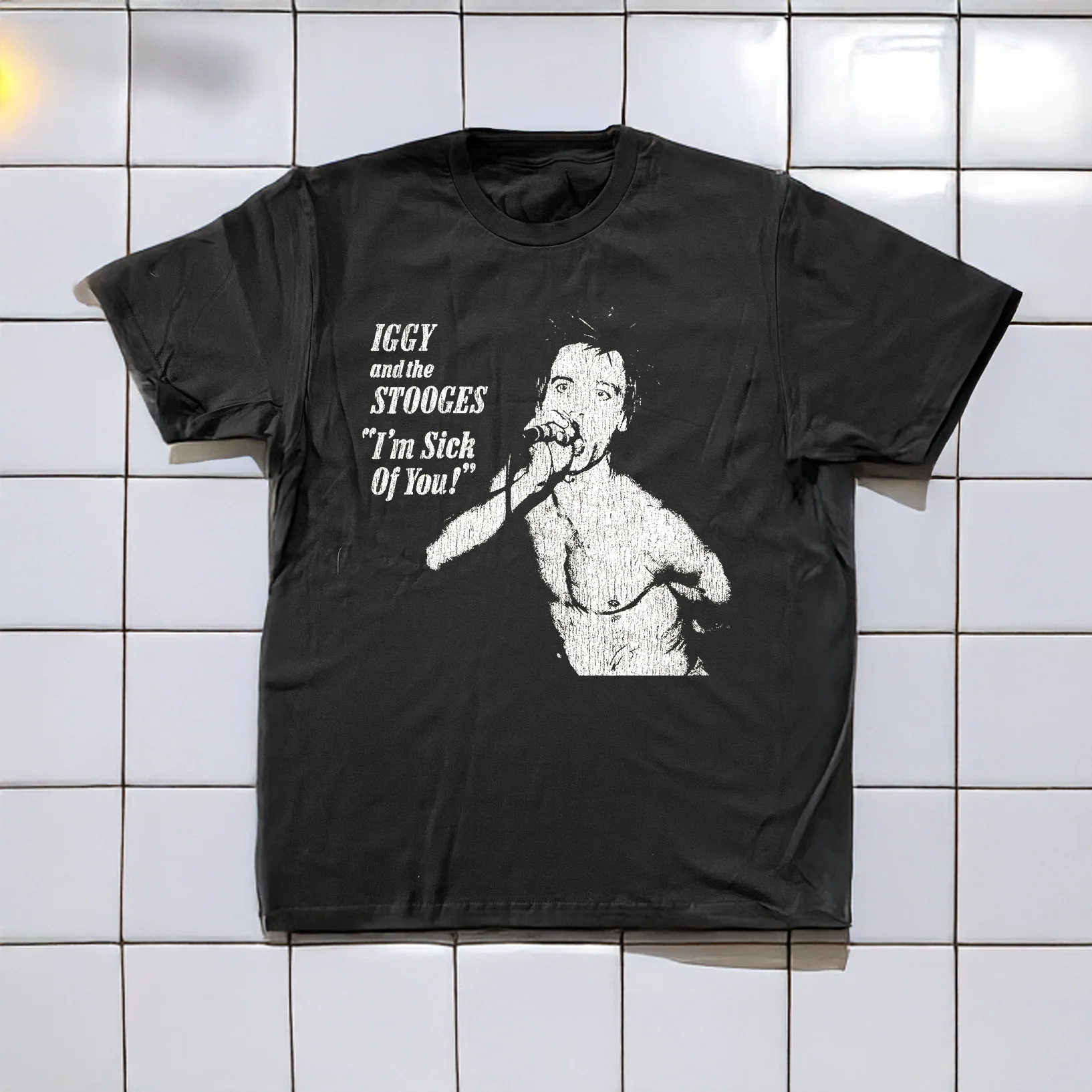 90's Stooges Sick Of You Promo Washed Black T-Shirt