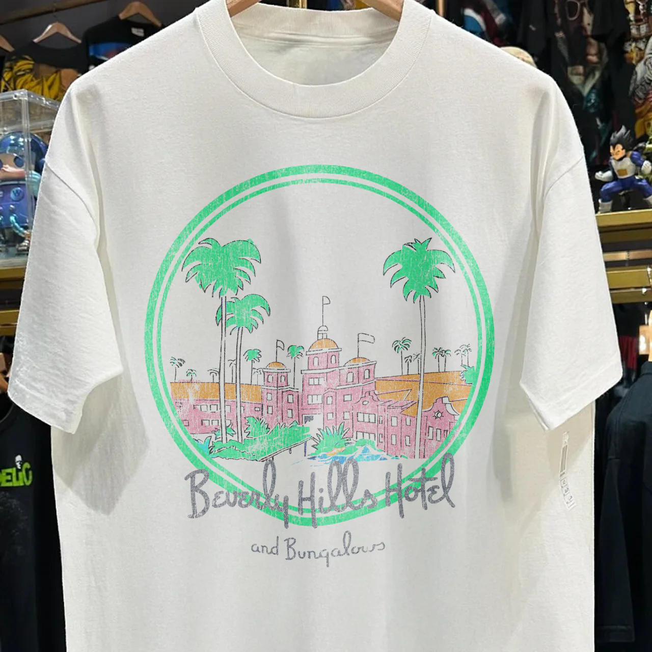 90s Beverly Hills Hotel & Bungalows Rare Washed White T-Shirt - Image 3
