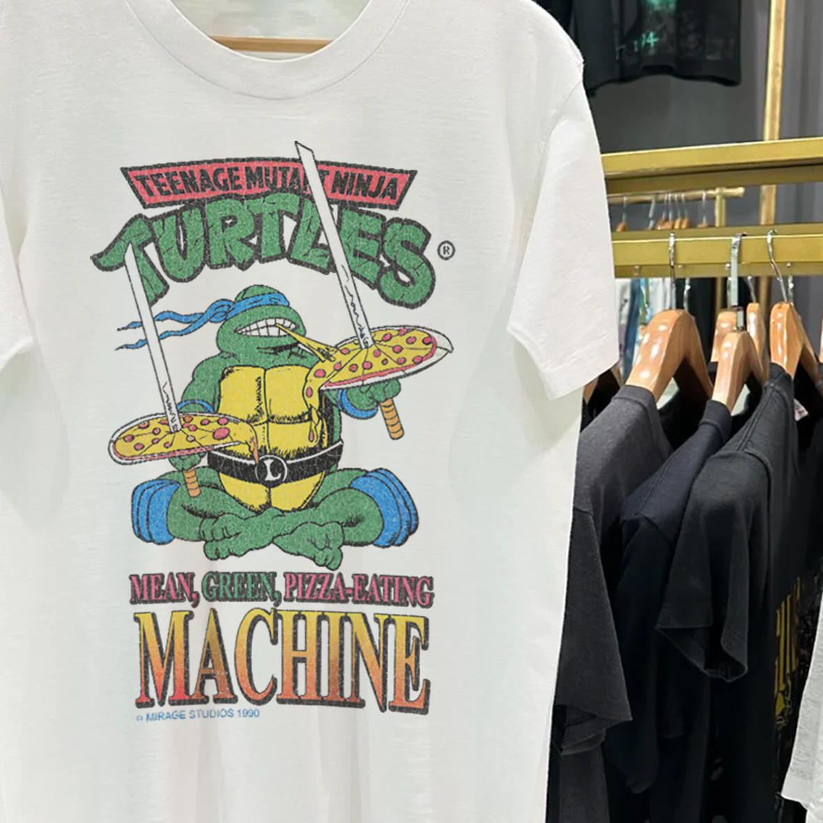 90's Leonardo Slammin' Vintage Washed White T-Shirt - Image 3