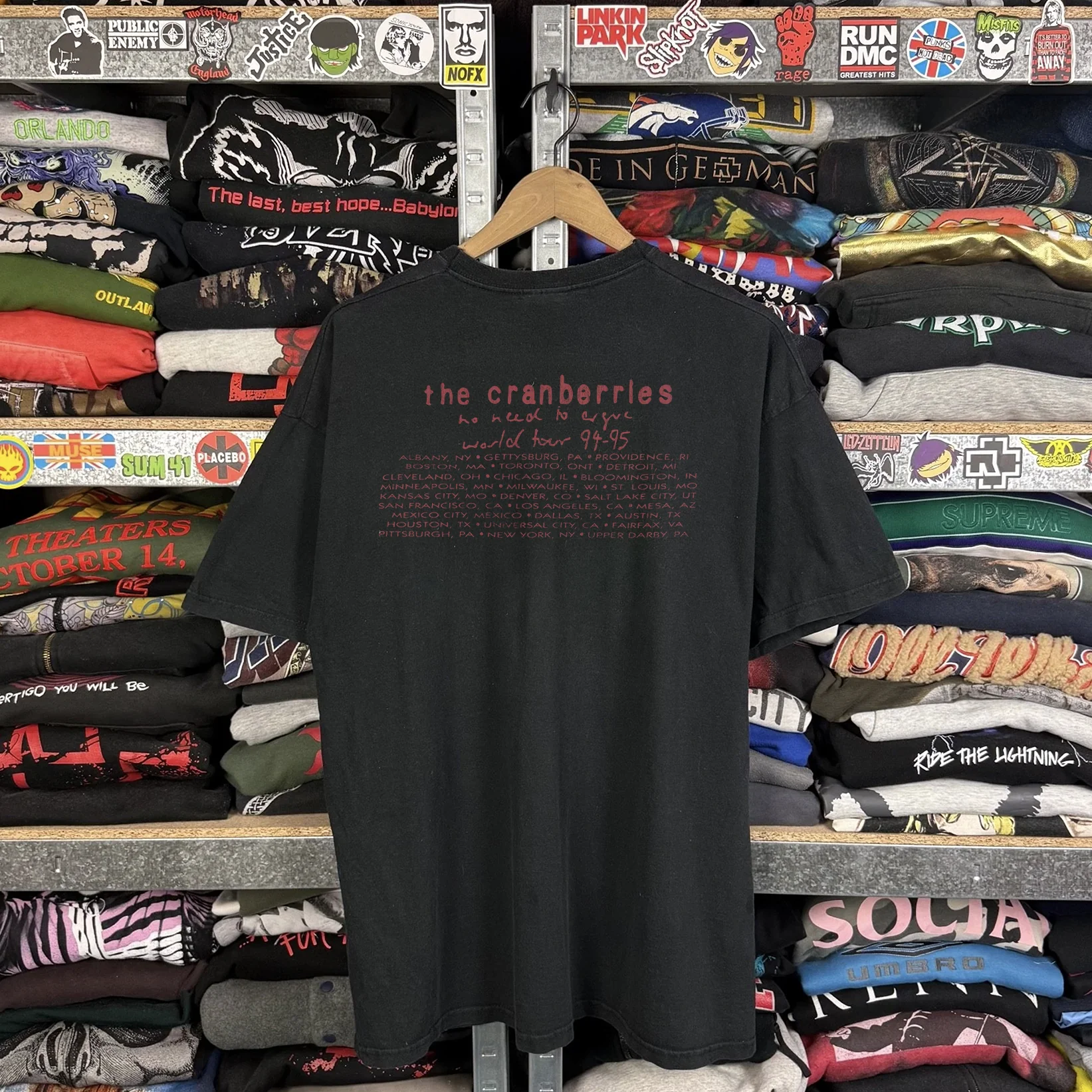 94-95 The Cranberries No Need To Argue Washed Black Tee - Image 2