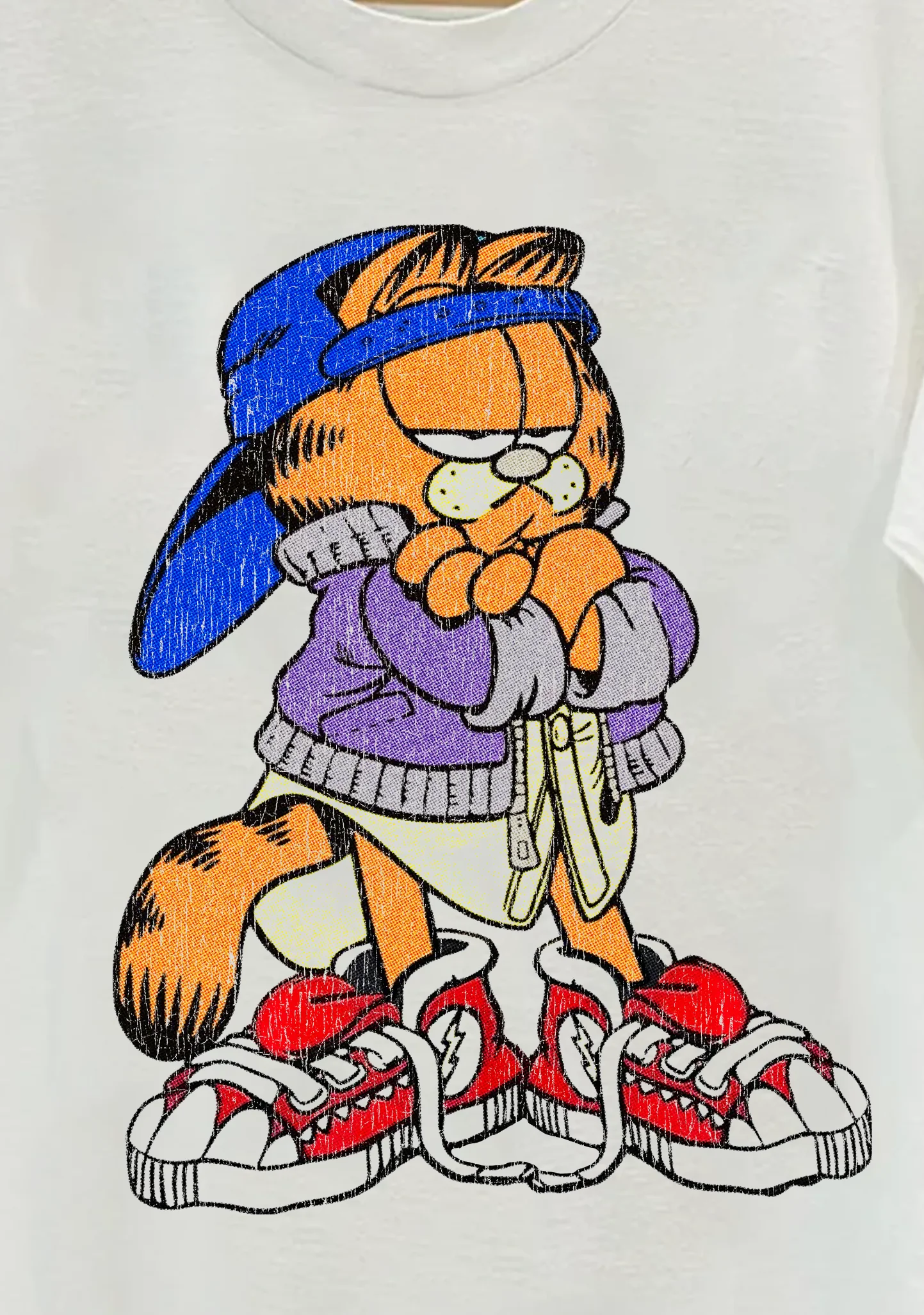 Cool Garfield Vintage Washed White Tee - Image 3