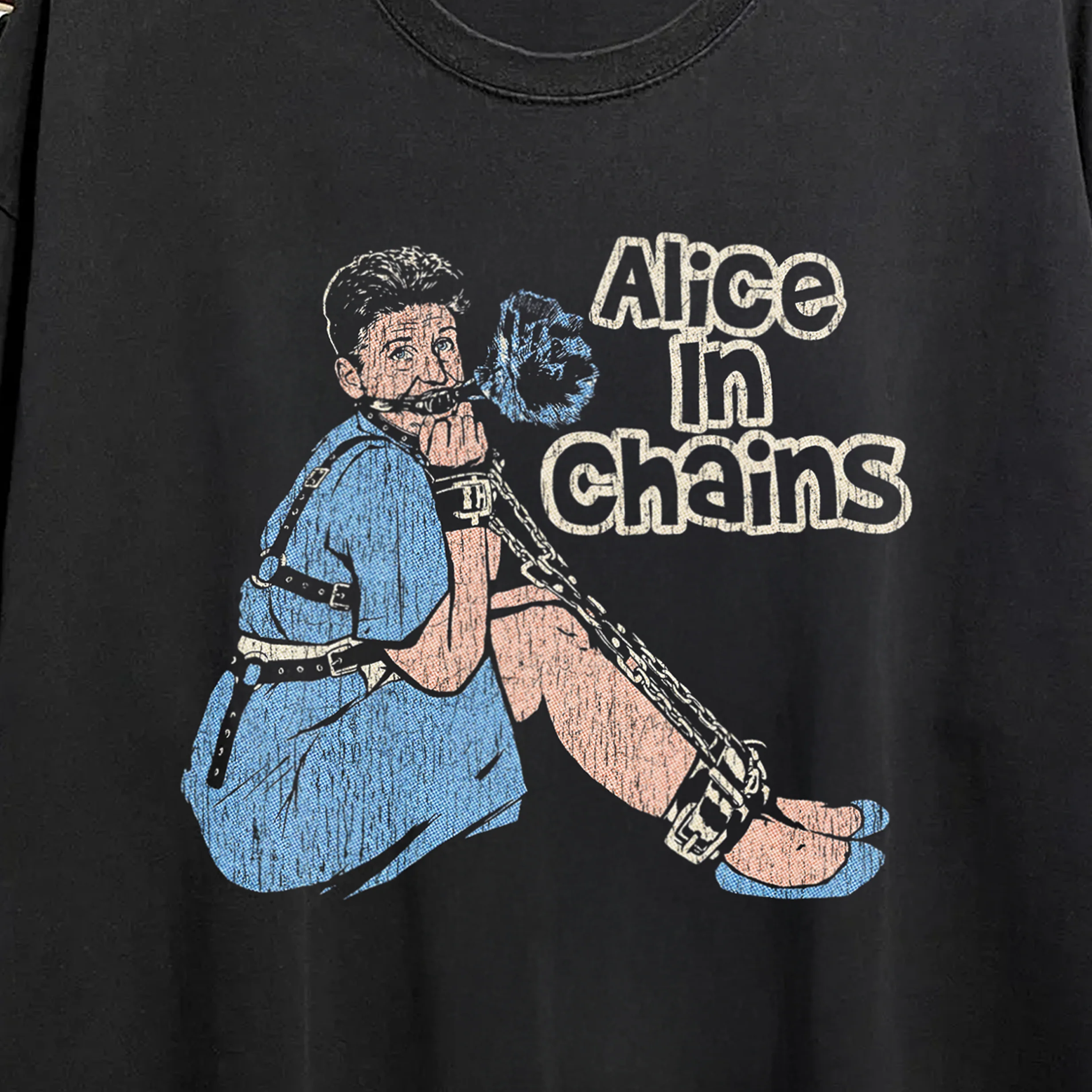 Rare Alice In Chains Washed Black Tee - Image 2