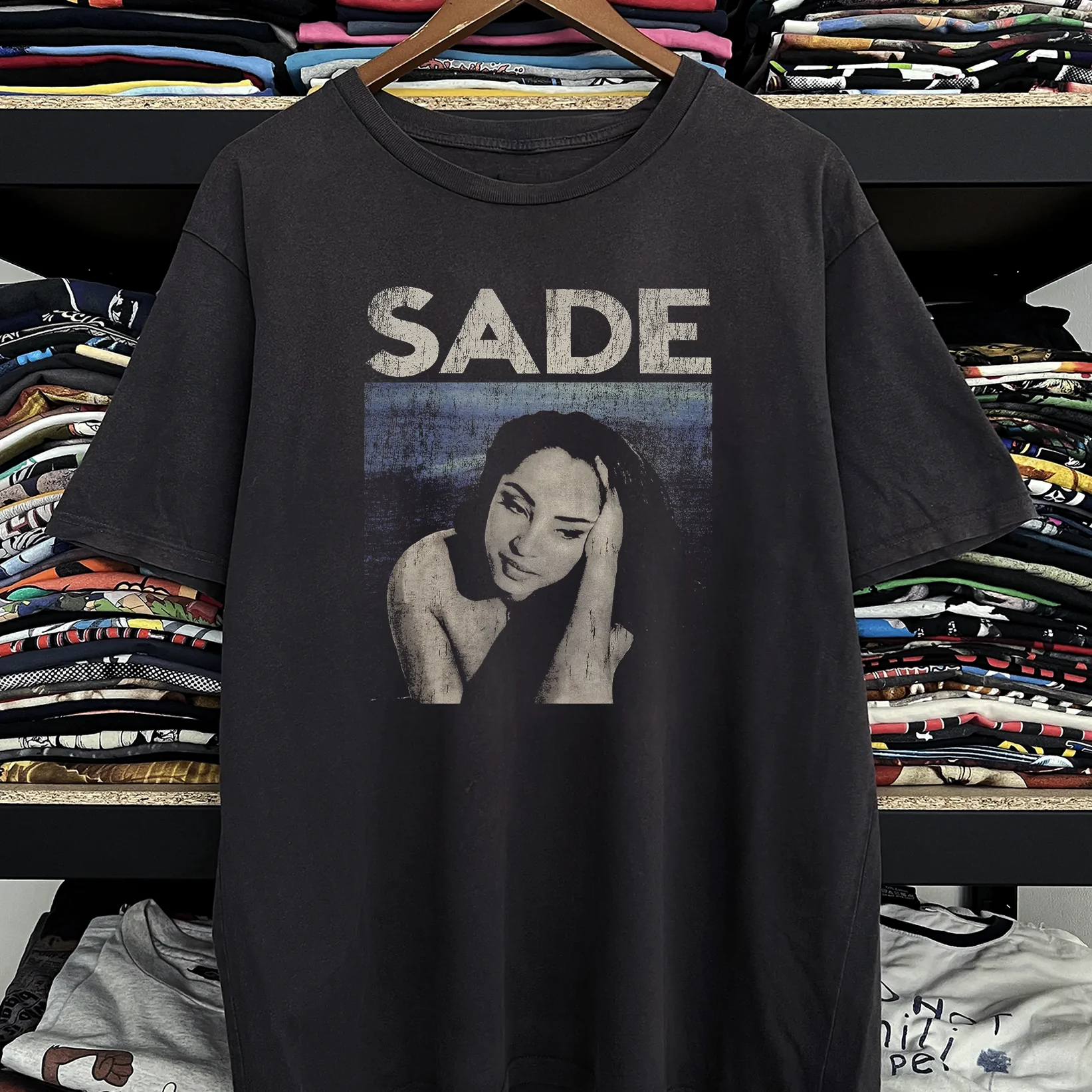 Rare Sade Portrait Washed Black Tee - Image 2
