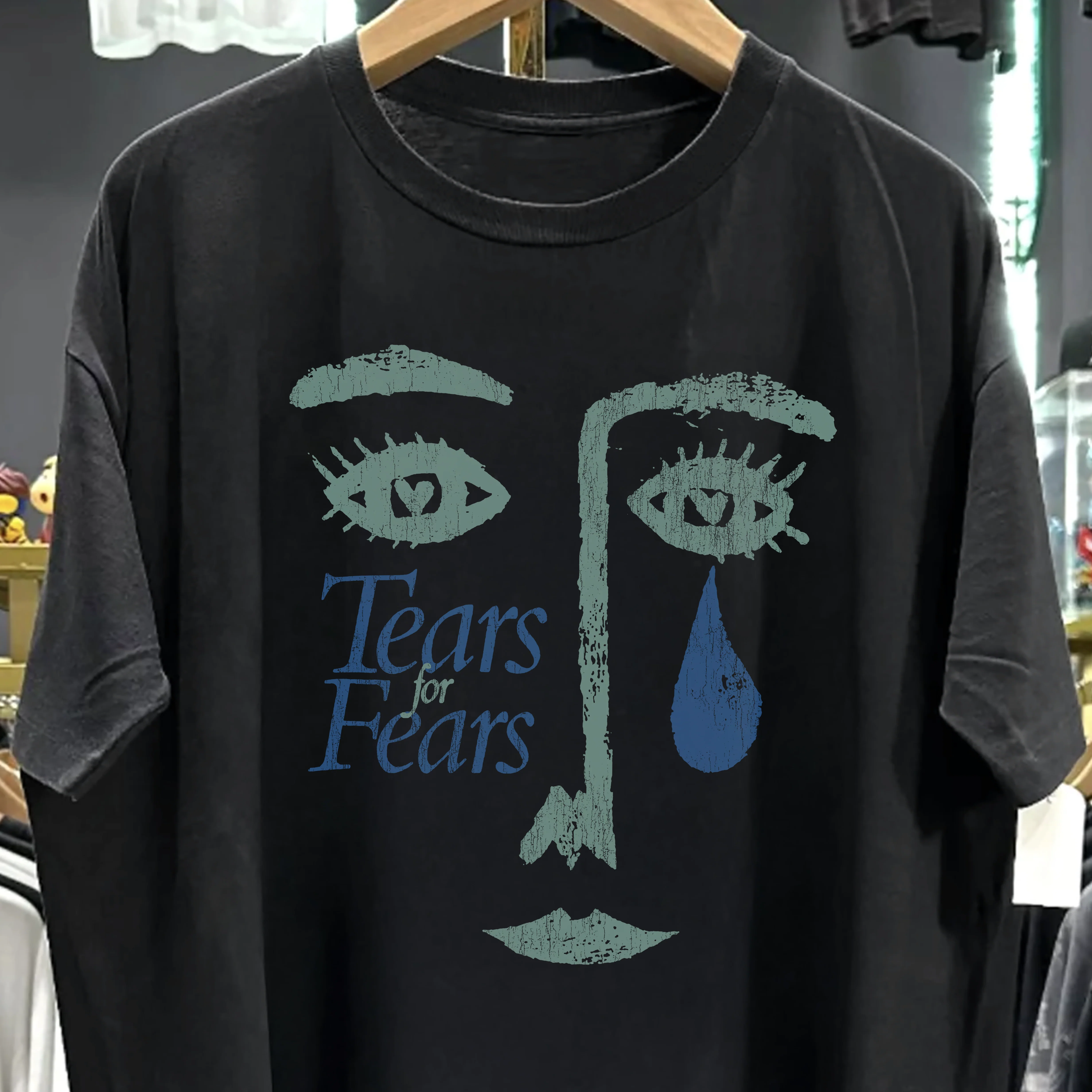 Rare Tears For Fears Washed Black Tee - Image 4
