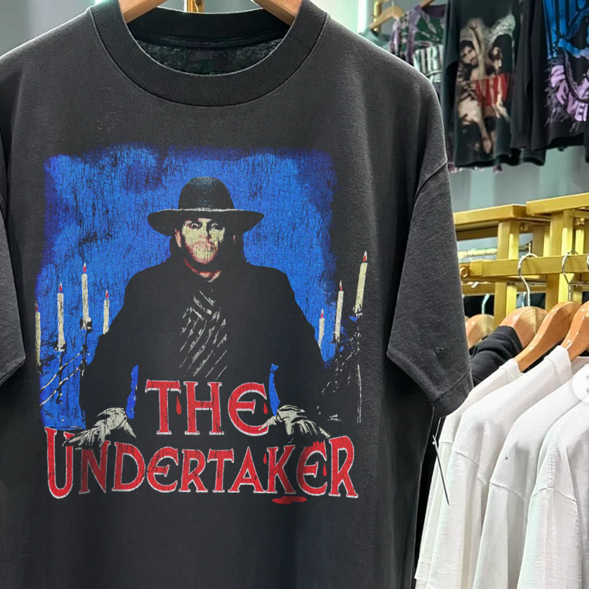 The Undertaker Vintage Rare Washed Black T-Shirt - Image 2